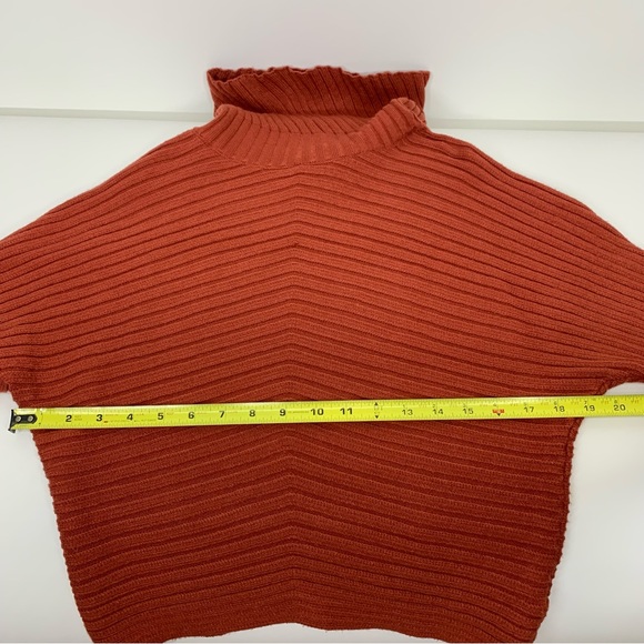 Philosophy Burnt Orange Wide Ribbed Dolman Sleeve Cowl Neck Stretchy Sweater XS - Picture 13 of 16